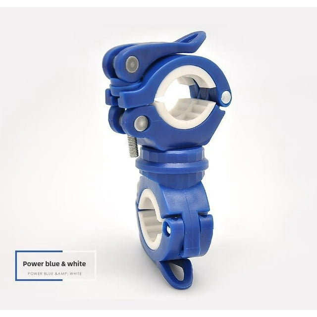 360-Degree Rotatable Bicycle Headlight Mount: Sturdy, Durable Front Light Holder for Mountain & Sport Bikes – Easy Installation, Secure Fixation, Compact Design Cycling Accessory (Blue & White)