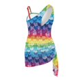 thumbnail image 5 of Tutolipy Watercolor Rainbow Heart Pattern Girls One Piece Swimsuit, Adjustable Strap Cute Girls One Piece Swimsuits for Bathing 7-8 Years Old, 5 of 10