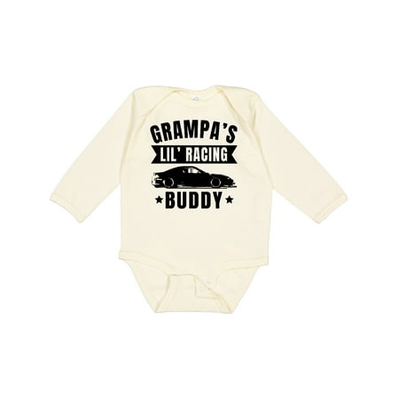 

Inktastic Grampas Lil Racing Buddy Gift Baby Boy or Baby Girl Long Sleeve Bodysuit