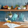 thumbnail image 2 of KitchenAid Asteroid Oven Mitt Set, Mineral Water Aqua, 7"x12.5", Set of 2, 2 of 6