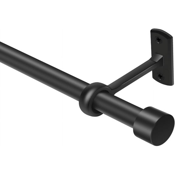Matte Black Curtain Rods for Windows 120 to 168 Inch(3-14 Feet), Extra Long Drapery Rod for Large Window, 1" Diameter Rods with Modern Curtain Rod with Simple End Caps