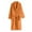Saffron, variant on Women's Solid Color Long Sleeve Plush Bathrobe - Winter Warm Homewear, Black, One Size