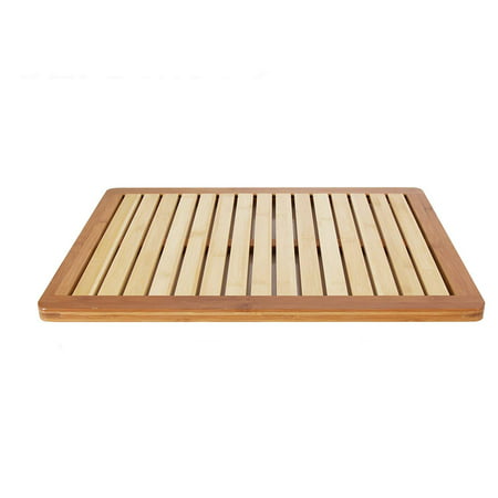 SereneLife AZSLFBMT10 Natural Bamboo Shower Mat Standing Floor Mat