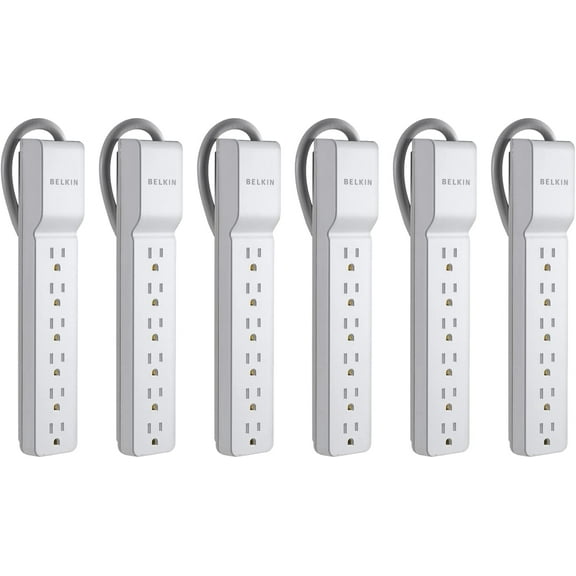 Belkin 6 Outlet Home and Office Power Strip Surge Protector with 6ft Power Cord - 6 pack - 1080 Joules