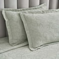 thumbnail image 6 of Superior Hibiscus Cotton Matelasse Bedspread and Sham Set, 3-Piece Dual Tone Modern Bedspreads, California King, Sage, 6 of 9