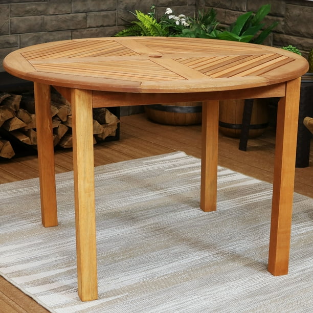 Sunnydaze Meranti Wood Outdoor Dining Table With Teak Oil Finish Outside Wooden Furniture Patio Deck Porch Balcony Garden And Backyard 42 Inch Com Sunnydaze Meranti Wood Outdoor Dining, How To Put Teak Oil On Outdoor Furniture
