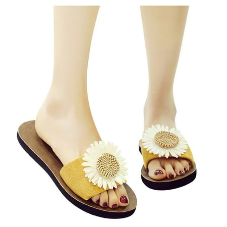 

Vedolay Women s 2023 Slippers Slippers for Women Cute Cartoon Warm Soft Lightweight Home Slippers Yellow 6.5