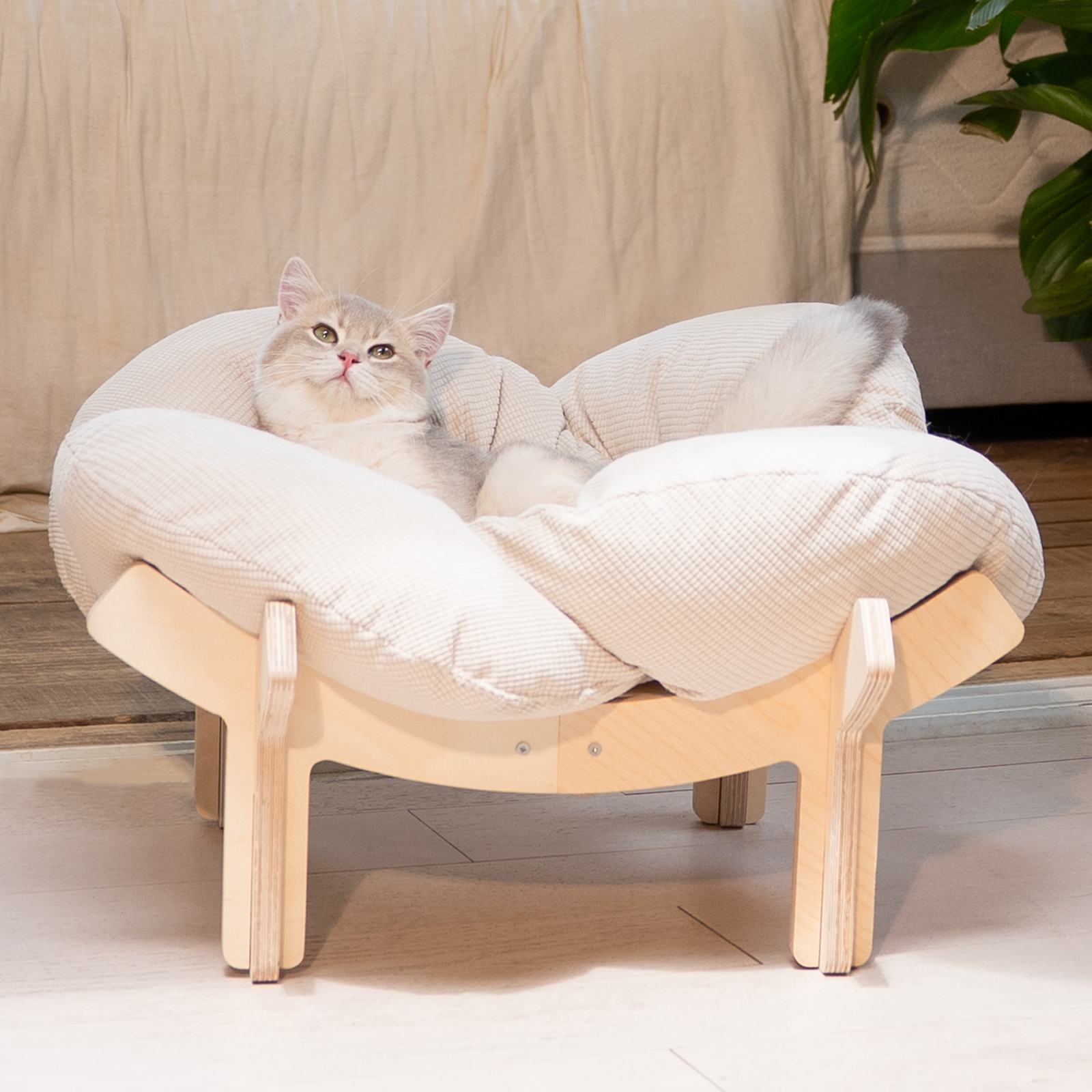 CheerPals Elevated Cat Bed with Wooden Frame photo 7
