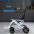 thumbnail image 6 of Portable Transport Wheelchair, Lightweight Foldable Travel Wheelchair for Adults and Seniors, 180lbs Capacity Narrow Wheelchair with All-Terrain Wheels, Aluminum Alloy Frame, 6 of 8