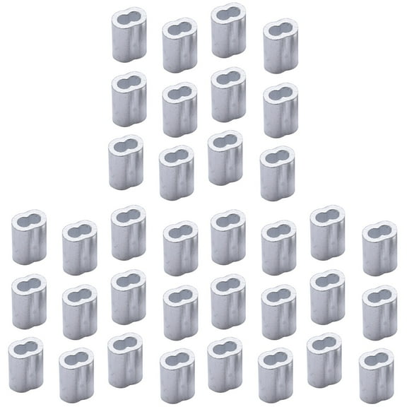 600 Pcs The Wire Crimp Connectors Steel Rope Double Hole Aluminum Sleeve Cable Casing