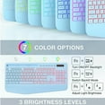 thumbnail image 2 of Wireless Keyboard and Mouse Combo with 9 Backlit, Wrist Rest & Phone Holder, Sky Blue, 2 of 8