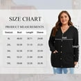 thumbnail image 3 of TEMOFON Cardigan Sweaters for Women Plus Size Black Womens Cardigan Long Sleeve Buttons Down with Pocket Ribbed Lightweight Knit Outerwear Fall Coat Winter Clothes 3XL, 3 of 10