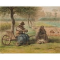 thumbnail image 2 of Jean-François Millet 24x20 Black Ornate Framed Double Matted Museum Art Print Titled: Rest in the Middle of the Day (1858), 2 of 5
