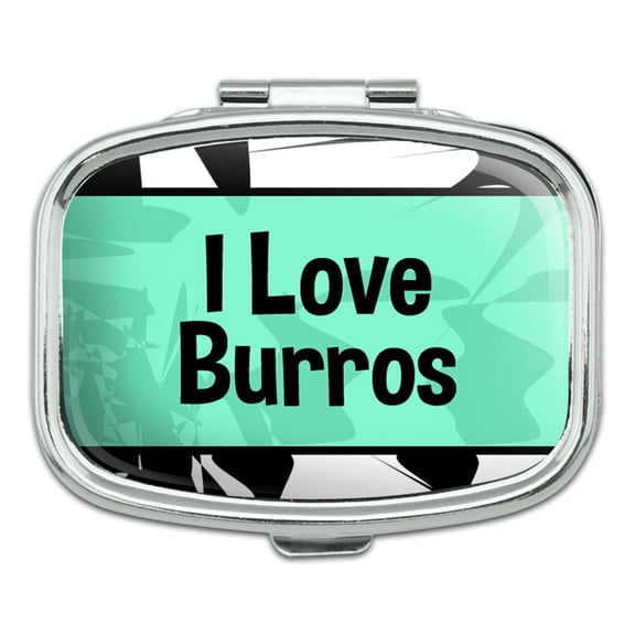 I Love Heart Animals - Burros - Rectangle Pill Box