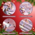 thumbnail image 4 of Pink Theme Christmas Banner Cute Merry Christmas Banner Santa Claus Design Snowman Pattern Holiday Banner for Christmas Party Indoor Decoration Home Celebration, 4 of 9