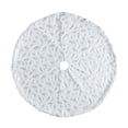 thumbnail image 2 of Falda de árbol de Navidad debajo de la alfombra de pie de árbol, manta blanca de plumas para decoración de fiestas, plateado, 122 cm sidaley HA008201-04, 2 of 7