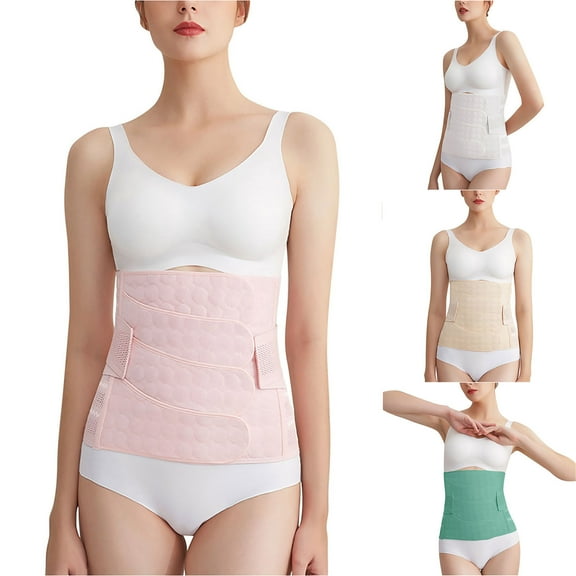 Elainilye Fashion Postpartum Belly Band 4-Piece Abdominal Band Postpartum Pregnant Girdle Belt Looks Thin and Slimming Belt,Pink