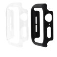 thumbnail image 1 of 2 Pack Compatible for Apple Watch Case 38mm [NO Screen Protector] Series 3 2 1, Hard PC Bumper Case Protective Cover Frame Compatible for iWatch 38mm, transparent + original black, 1 of 5