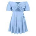 thumbnail image 6 of IROINNID Summer Dresses for Women 2024, Summer Dress Short Sleeve and Off-The-Shoulder Soild Color Holiday Dresses, 6 of 6