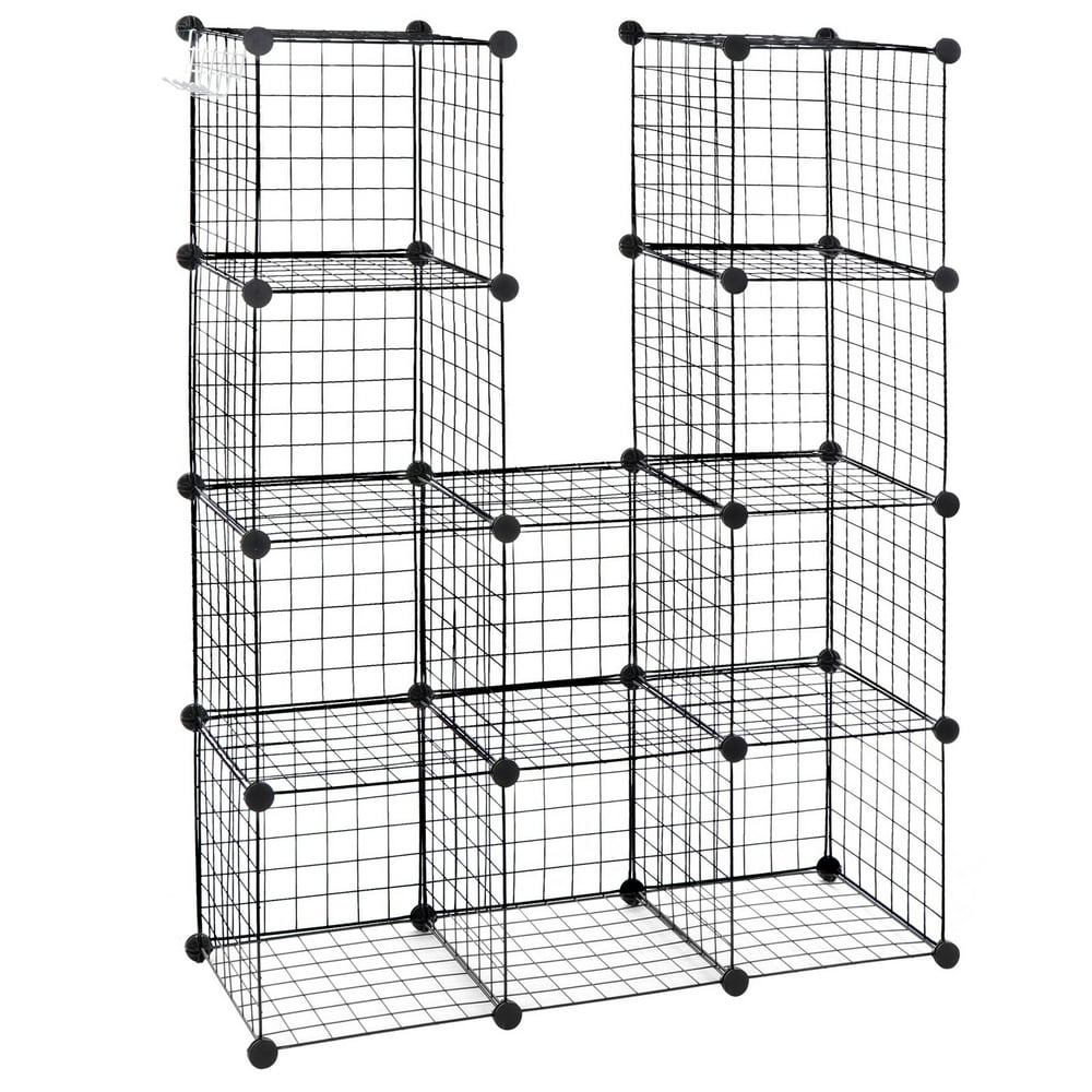 ZENSTYLE 12 Cube Wire Netting Storage Rack Shelf Organizer Freestanding
