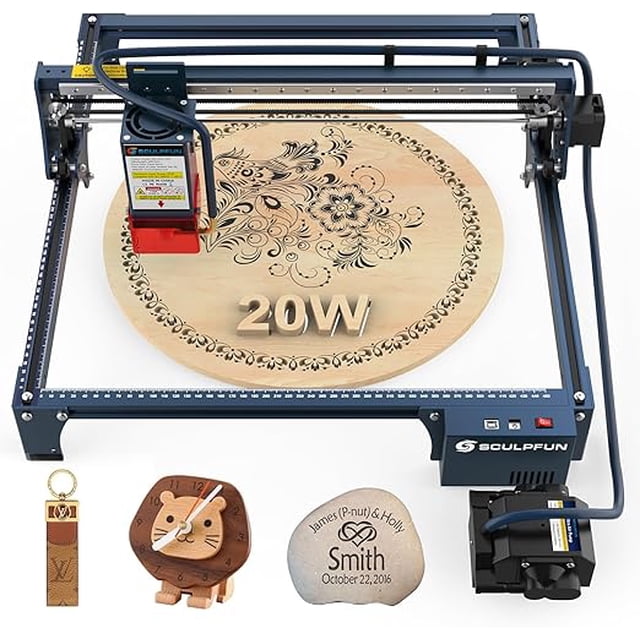 Máquina de grabado láser automática asistida por aire SCULPFUN S30 Pro Max 20 W para madera