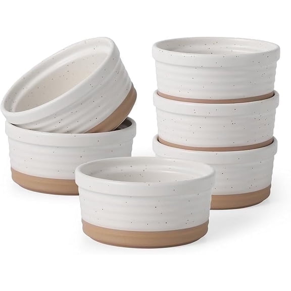 Frewinky Ceramic Ramekins 10oz,Creme Brulee Ramekins & Souffle Dishes for Oven,Small Baking-Dishes for Pudding,Serving Dip, Custard, Ice Cream,set of 6