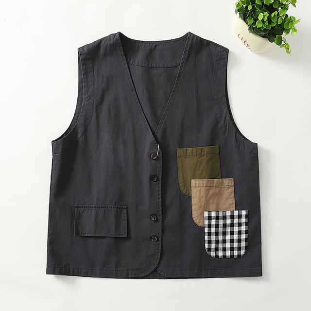 Chaquetas y abrigos casuales sin mangas y sin capucha para mujer, chaleco de lino vaquero, cárdigan informal de tendencia sin mangas de mezclilla, abrigo para mujer