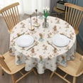 thumbnail image 3 of Beige Fairy Mushroom Pattern Round Tablecloth 60"x60",Wrinkle Wipeable Table Cloth for Kitchen Dining Room Picnic Patio Party, 3 of 6