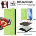 thumbnail image 4 of Wallet Case For Motorola Moto G Power 2025 6.8inch, [RFID Blocking] PU Leather Magnetic Folio with 2 Card Slot Kickstand Flip Cover Shockproof Phone Case,Grass Green,For Moto G Power 2025, 4 of 8