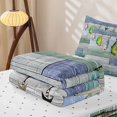thumbnail image 5 of Manfei Rustic Pike Fish Zipper Full Size Comforter Sets with Fitted Sheet and 2 Pillowcases, Retro Wooden Cabin Zipper Bedding Set, Teal Gray, Reversible, 4pcs, 5 of 7