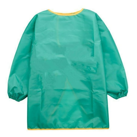 

FaLX Kids Solid Color Waterproof Long Sleeve Painting Apron Feeding Smock Bib Coat