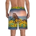 thumbnail image 3 of Naloa Horse Sunflowers Men's Beach Shorts, Surfing shorts, Swim trunks, Quick Dry Swim Trunks for Surfing Beach Fun - Small, 3 of 9