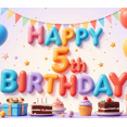thumbnail image 4 of Yatrandify Colorful Design Birthday Party Banner Decorative Balloon Birthday Decor Festive Cake Celebration Banner for Kids Party Indoor Decoration Event Decoration, 4 of 7