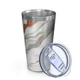 thumbnail image 2 of 16oz Tumblers White Marble Copper Line Pattern Stainless Steel Vacuum Insulated Double Wall Travel Tumbler Cups Mug with Lid and Straw,Cleaning Brush for Coffee,Tea, 2 of 4