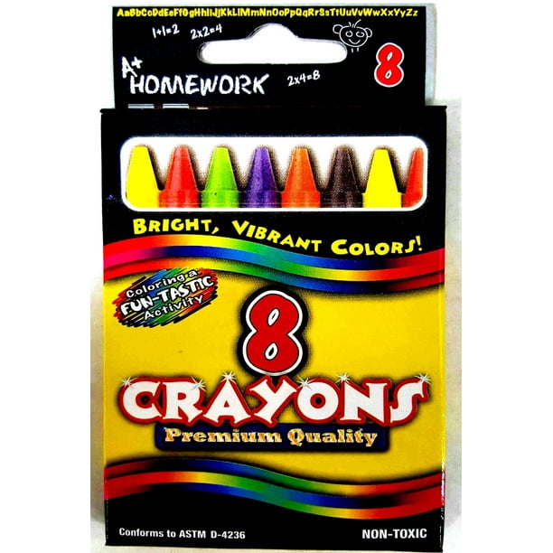 Bulk Crayons assorted colors 8 count boxed Case Pack 96