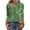 Green, variant on Boho Print Blouse for Women, V-Neck 3/4 Sleeve Tunic Top with Button Detail - Loose Fit Bohemian Casual Shirt for Fall & Winter Blue L