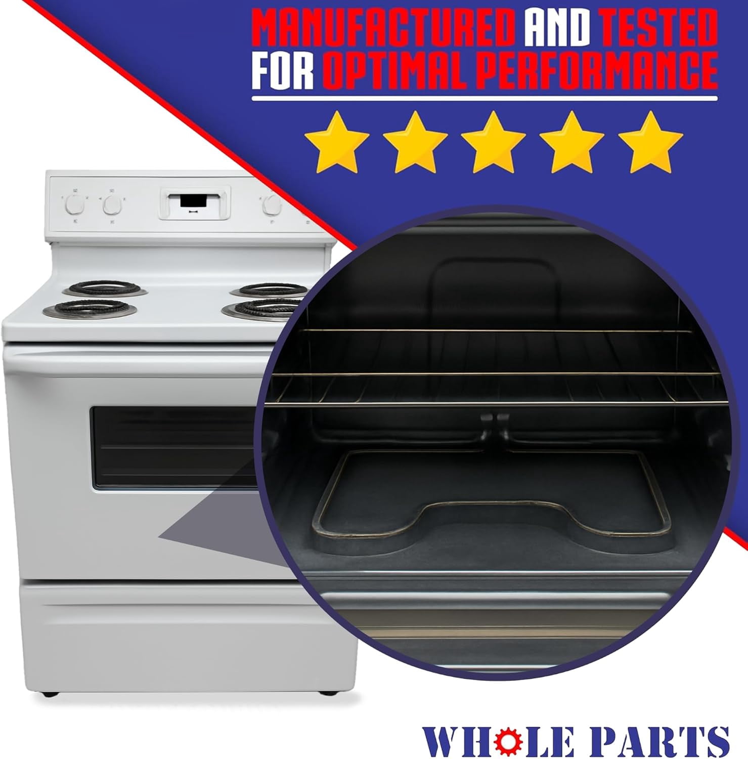 Whole Parts Range Oven Bake Heating Element Part# WP661416 - Replacement & Compatible with Some Kitchen Aid, Roper and Whirlpool Ranges or Ovens