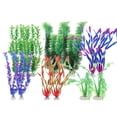 thumbnail image 2 of Plantas de césped acuático de plástico artificial para paisajismo de acuarios, decoración de peceras de 10 piezas, 2 of 8