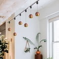 thumbnail image 5 of FSLiving 7W Zoomable Track Pendant Light J-Type Retractable Lift Droplight with Aluminum Globe Shade Focusable Spotlight Indoor Island Light Adjustable Length Lamp for Decor,Brown&Copper - 1 Pack, 5 of 8