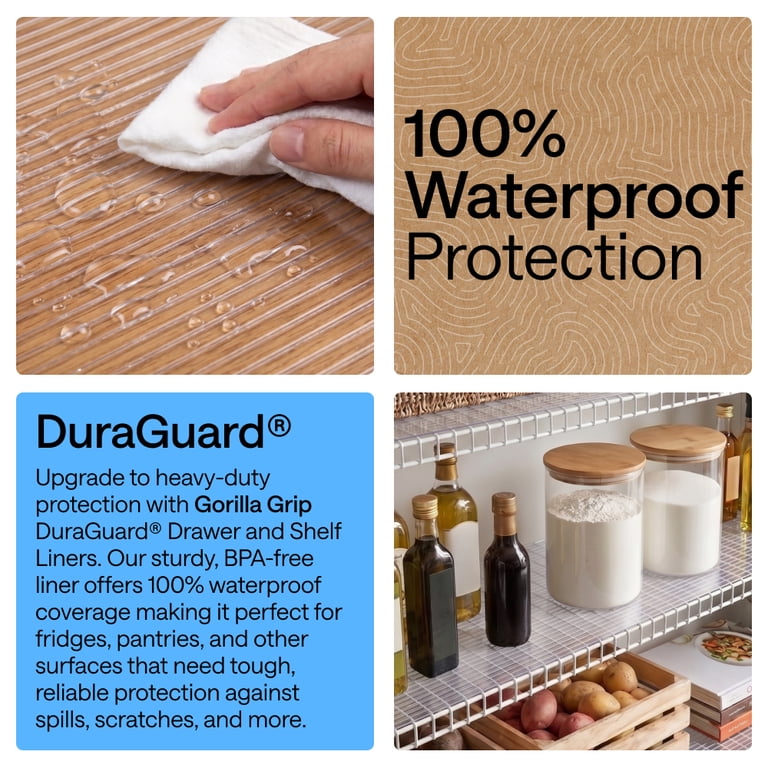 Gorilla Grip DuraGuard Ribbed Shelf Liner, 12" x 20' photo 3