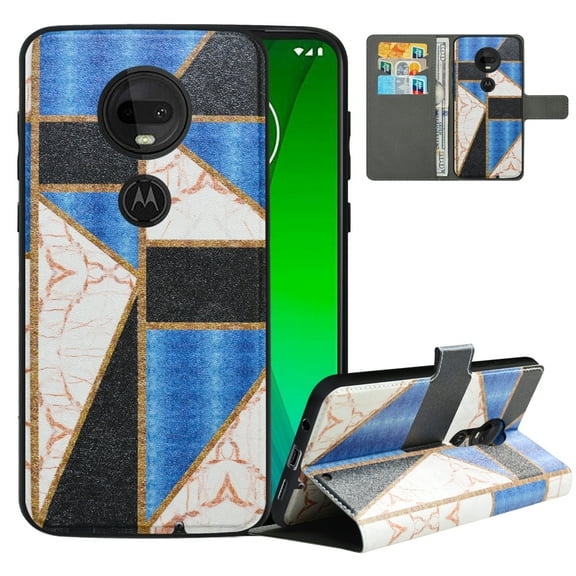 Labanema Motorola Moto G7 /G7 Plus Case with Kickstand, 2 in 1 Detachable Magnetic Protective Folio Flip Cover for Motorola Moto G7 /G7 Plus (Marble)