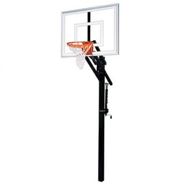 Jam Turbo Steel-Glass In Ground Adjustable Basketball System, Columbia Blue