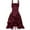 Red, variant on Women's Sleeveless Gothic Dress Plus Size Steampunk Strappy Layers Dress Zipper Corset Square Neck Ruffled Skirt Lace Long Dress Red L