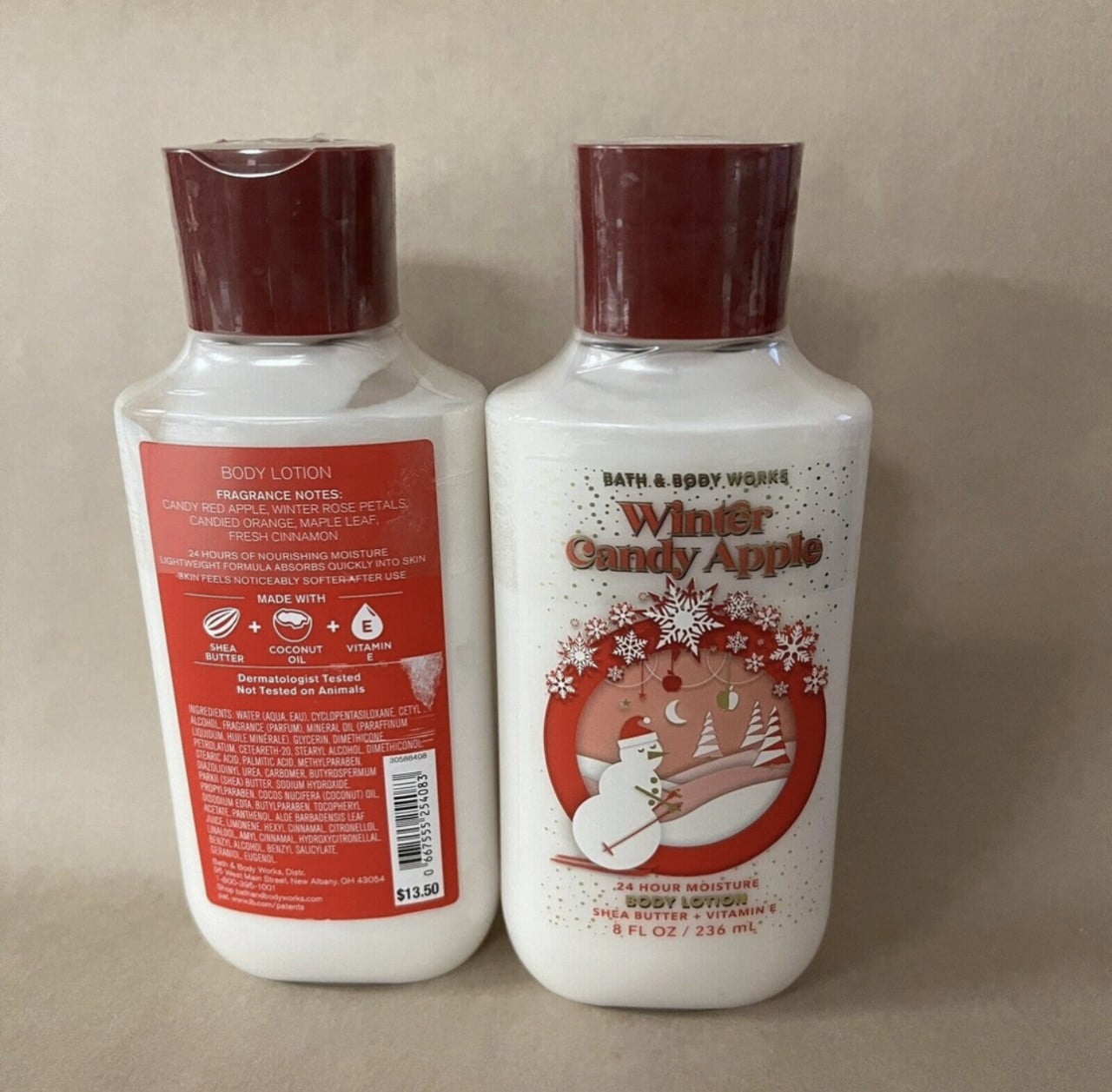 Bath & Body Works Winter Candy Apple Body Lotion 2 Pack 8 fl oz each