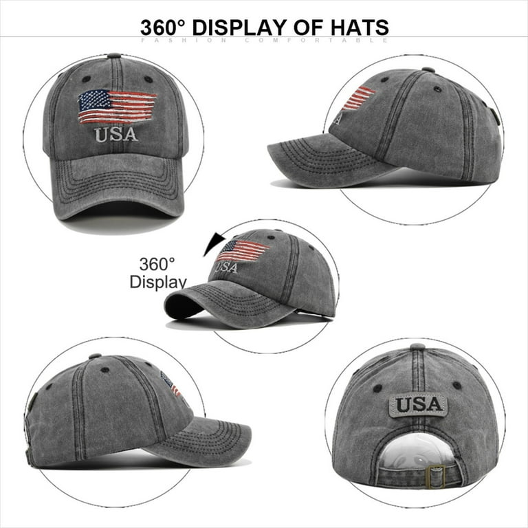 Sksloeg Hats for Men Sun Protection American Flag Trucker Hat - Snapback  Hat, Baseball Cap for Men Breathable Mesh Side, Adjustable Fit - for Casual