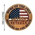 thumbnail image 3 of Patriotic Wooden Wall Plaque Home of the Free Because of the Brave Veteran Tribute Decor for Home & Office, 3 of 5