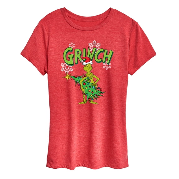 The Grinch - Stealing Christmas Tree - Women's Short Sleeve Graphic T-Shirt