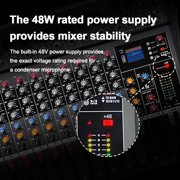BOMGE 12 Channel Mixer Audio Console, Professional Music DJ Mixing Board with 256DSP Bluetooth MP3 Player 48V 7 Level Equalizer Supply USB Recording Studio Karaoke Live Performance (12 Channels)