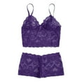 thumbnail image 5 of Lingerie Sets for Women New Fashion Lace Lingerie Underwear Sleepwear Steel Ring Pajamas Garter Bra Set, Color:Purple, Size:3XL, 5 of 7