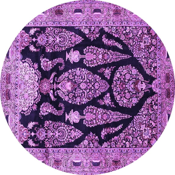 Ahgly Company Indoor Round Persian Purple Traditional Area Rugs, 8' Round